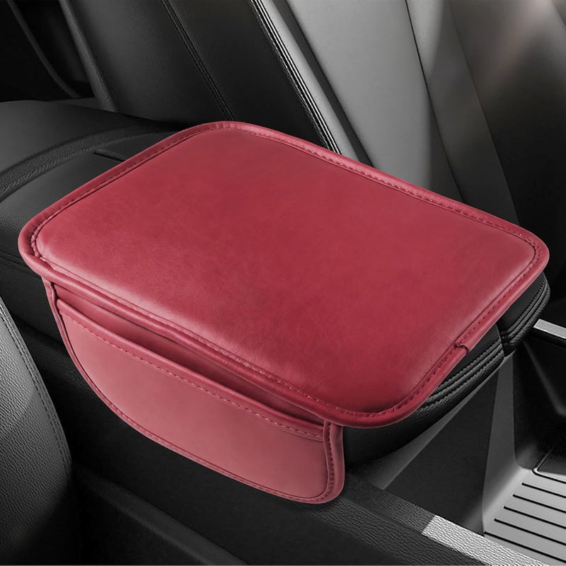 SCUARI Center Console Cover,Arm Rest Cover for Car,Car Accessories Car Center Console Cover,Center Console Cover with Storage Bag,Car Interior Accessories for Most Vehicles Vehicles (Red) - Image 1